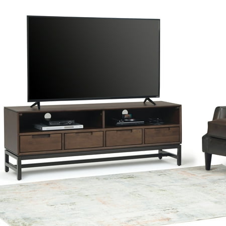 Simpli Home - Banting Modern Industrial TV Media Stand for Most TVs up to 65" - Walnut Brown