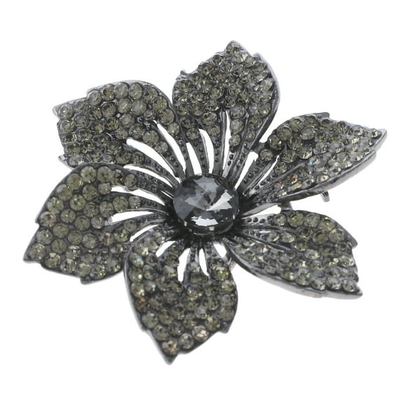 Crystal Rhinestone Flower Brooch
