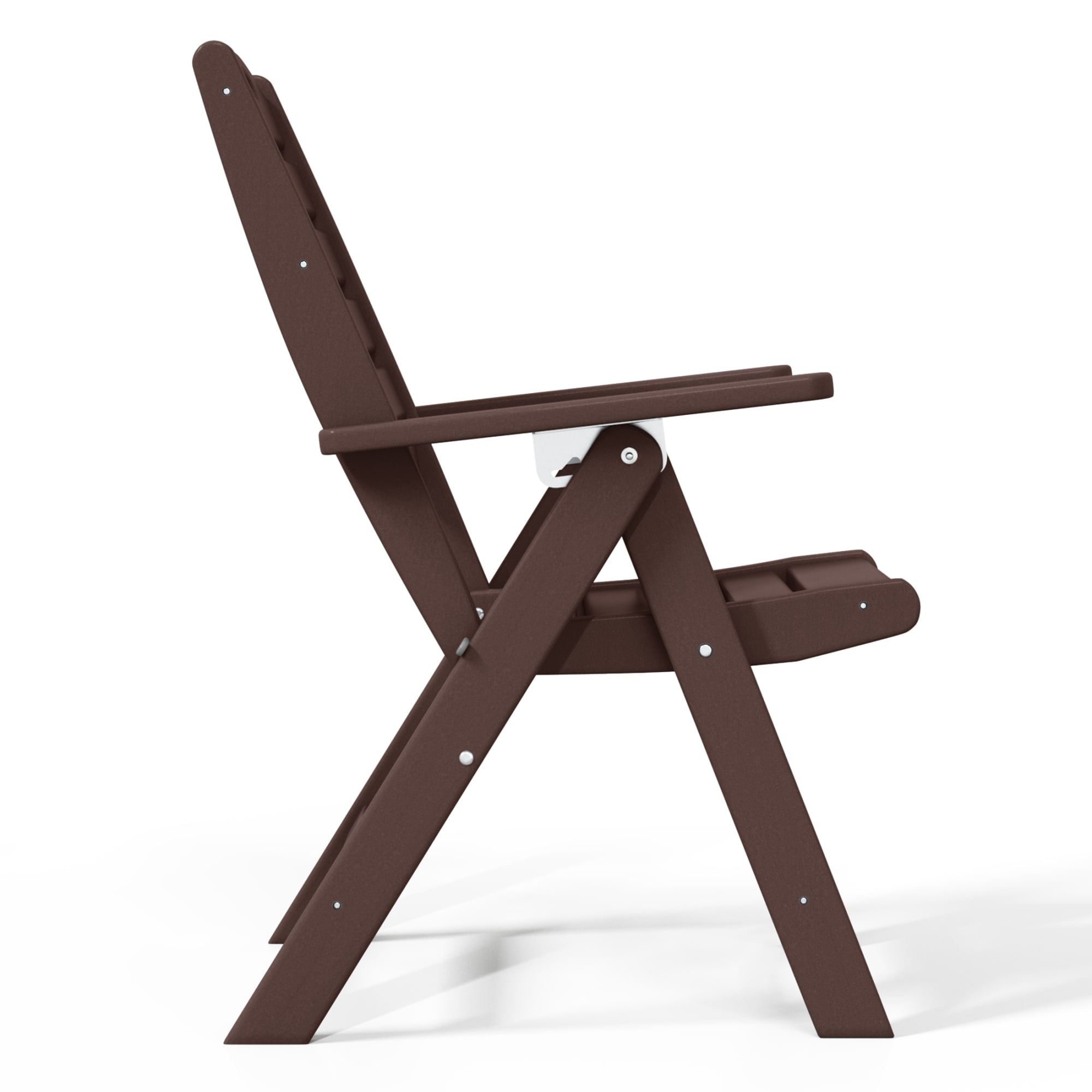 WestinTrends Malibu HDPE Adjustable Highback Folding Patio Dining Chair, Dark Brown