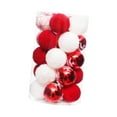 thumbnail image 2 of yotijay 25 Pieces Christmas Balls Xmas Tree Hanging Decorations Novelty Christmas Decors Red White, 2 of 9