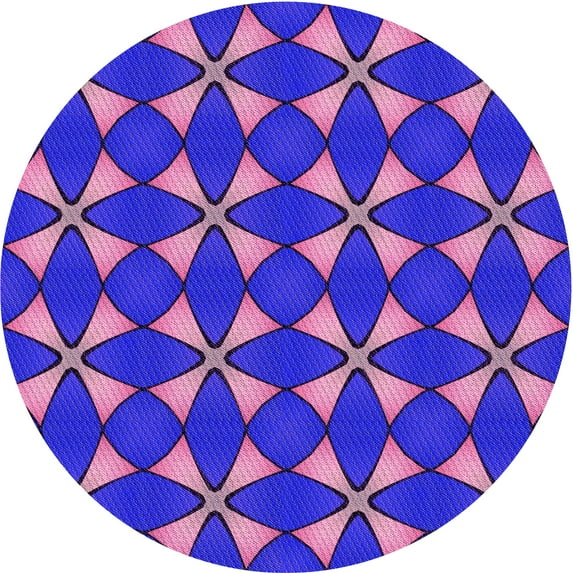 Ahgly Company Indoor Round Patterned MediumOrchid Purple Area Rugs, 6' Round