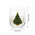 thumbnail image 2 of 3D Christmas Glass Art Cup, Luxury Raised Holiday Glassware Drinking Glass, Christmas Stemless Wine Glasses Tumbler for Coffee Tea Juice Milk (1Pc), 2 of 5