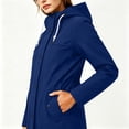 thumbnail image 5 of Staron Women's Hooded Jacket Waterproof Long Sleeve Lightweight Rain Jacket Hooded Windbreaker with Pockets for Outdoor Blue XL, 5 of 5