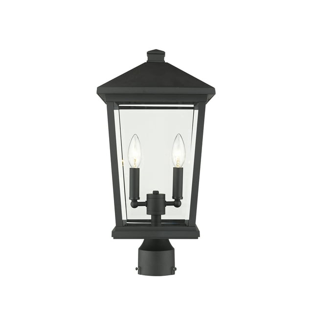 Beacon 2 Lumières Fixation Extérieure en Poteau Transparent Biseauté