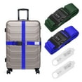 thumbnail image 1 of Uxcell 2 Pcs Correas de Equipaje para Maletas de 20-30 Pulgadas, Correa de Conector de Equipaje Ajustable con Hebilla de Contraseña y Etiqueta para Maleta de Viaje Verde Oscuro/Azul, 1 of 7