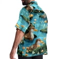 thumbnail image 3 of Platypus Men's Casual Poplin Printed Button Down Short Sleeve Summer Beach Shirts - Unisex, 3 of 6