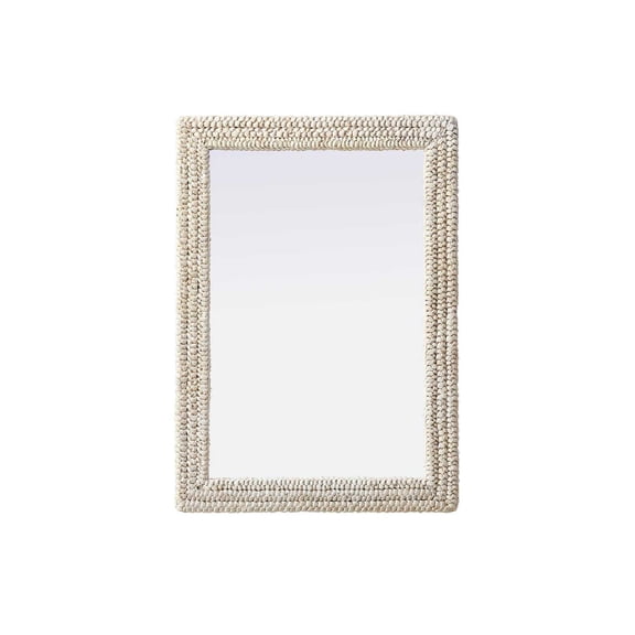 Elegant D?cor Rectangle Cornhusk Mirror 30x42 in Linen White