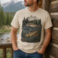 thumbnail image 6 of Retro Trout Fishing T-Shirt, Mountain River Fish Graphic Tee, Unisex Classic Fit, 6 of 9