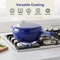 thumbnail image 6 of Daluvenix 2 in 1 Cast Iron Dutch Oven Pot with Skillet Lid, 3+1.5qt Enamel Dutch Oven Dual Handle, All-in-One Cookware, Blue, 6 of 7