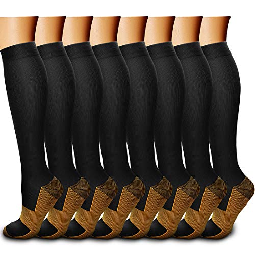 QUXIANG Copper Compression Socks Women & Men Circulation (8 Pairs) 15
