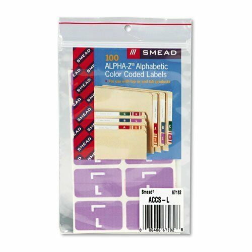 Smead 67182 Lavender Alphaz Accs Colorcoded Alphabetic Label L 1