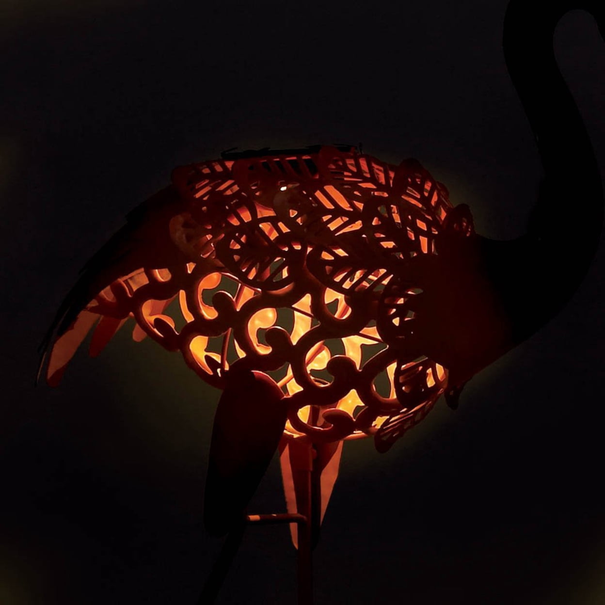 Home Decorative Solar Lighted Flamingo Yard Art - Leaning