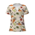 thumbnail image 3 of Naloa Cute Vegetables Print T-Shirts Short Sleeve V Neck Tees for Women Fashion Tops Trendy Lightweight Soft Casual Summer Outfits Clothes, 3 of 5