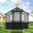 thumbnail image 6 of VEIKOUS 8'x16' Outdoor Cedar Wood Greenhouse, Heavy Duty Walk-in Large Green House with 2 Adjustable Windows and Lockable Door for Backyard, Patio, Black, 6 of 12