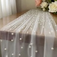 thumbnail image 5 of Jewe-l Tulle Fabric Roll, 75cm x 300cm Glitter Mesh Sheer for Wedding Party Decor, Sparkling Rhinestone Chiffon for Table Runner Arch Backdrop, 5 of 9