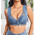 thumbnail image 2 of Hot-selling trendy women's sexy lace front-opening unlined bra with no underwire and seamless shaping, thin style backless lingerie, 2 of 5