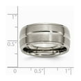 thumbnail image 2 of Titanium Grooved Ridged Edge 10mm Polished Band Ring Size 9, 2 of 2
