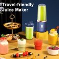 thumbnail image 3 of Pebbuoy Handheld Juicer with 6 Stainless-Steel Blades 21000Rpm High Speed Low Noise Rechargeable Wireless Fruit Mixer Juice Extractor, 3 of 7