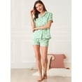 thumbnail image 2 of Conjunto De Pijama Manga Corta Allegra K Ropa De Dormir Lunares Cuello De Muesca Con Botones Verde L, 2 of 6