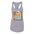 thumbnail image 2 of Wild Bobby Pumpkin Spice Latte Skeleton Orange Black and White Halloween Women Racerback Tank Top, Heather Grey, Large, 2 of 6