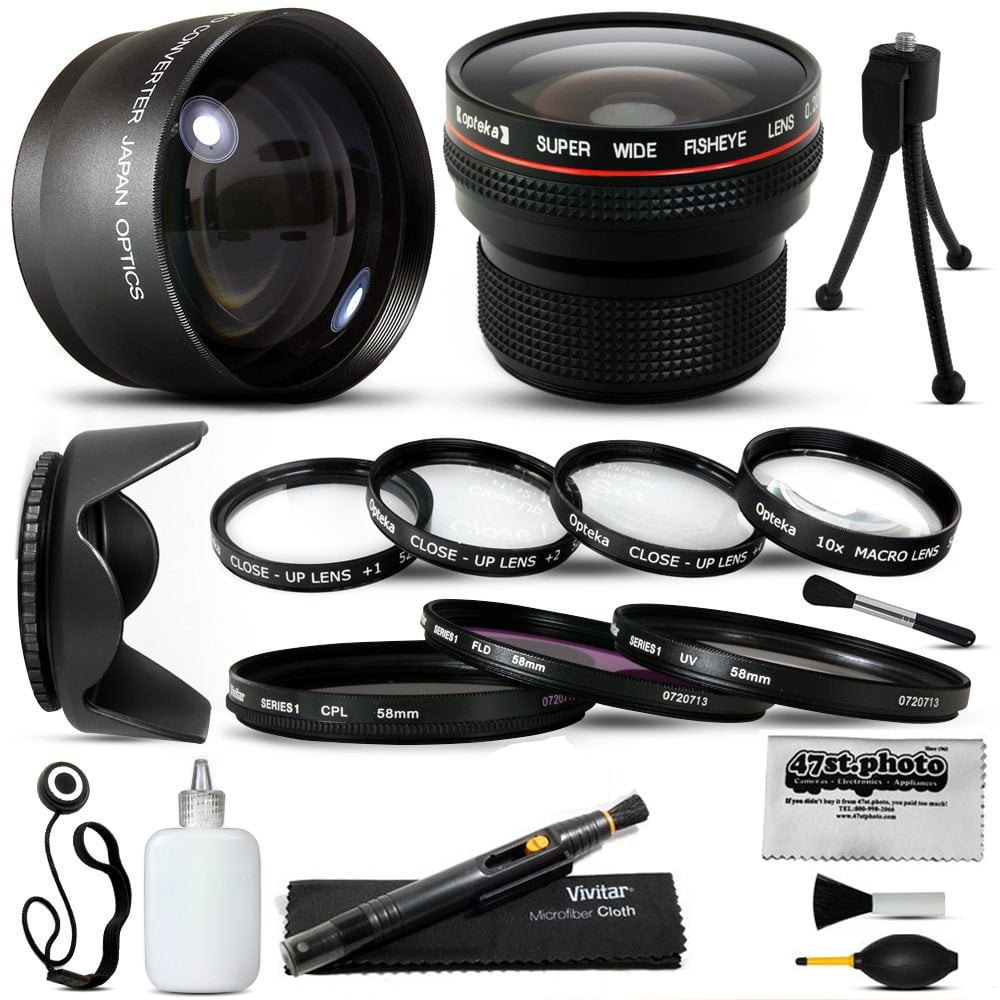 15 Piece Macro Fisheye Telephoto Lens Filters Set for Canon VIXIA HFM40