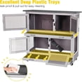 thumbnail image 4 of Aivituvin 36" L Rabbit Hutch Indoor Bunny Cage Outdoor 2 Story Bunny Hutch with Weatheproof Roof Pull-Out Tray Ramp Large Guinea Pig Cage on Wheels, 4 of 8