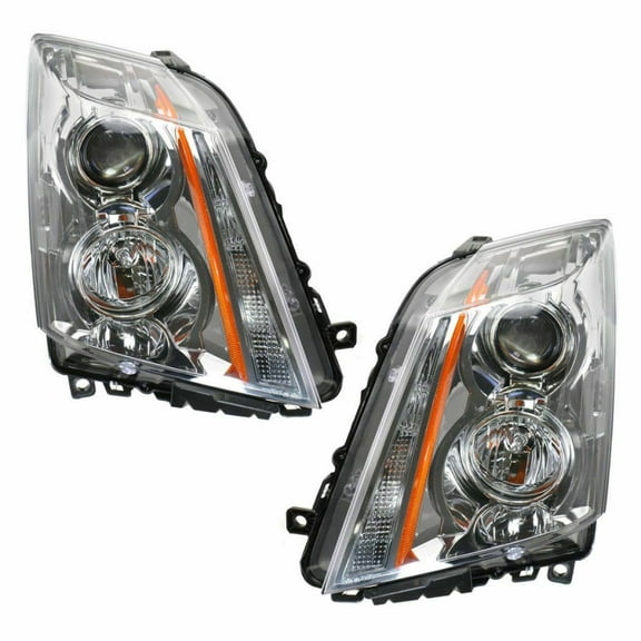 For 2008-2014 Cadillac CTS Headlight Driver and Passenger Side DOT Certified Bulbs Included GM2502309 GM2503309-Replaces 22783445, 22783446