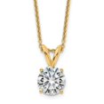 thumbnail image 1 of Diamond2Deal 14K Yellow Gold 1.50ct. 7.5mm Round G H I True Light Moissanite Solitaire Necklace for Women, 1 of 4