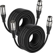 EBXYA XLR Cable Microphone Cable 50ft 2-Pack XLR Male to Female, with Gold-Plated Connectors & Noise Reduction for Stage Performance & Live Sound