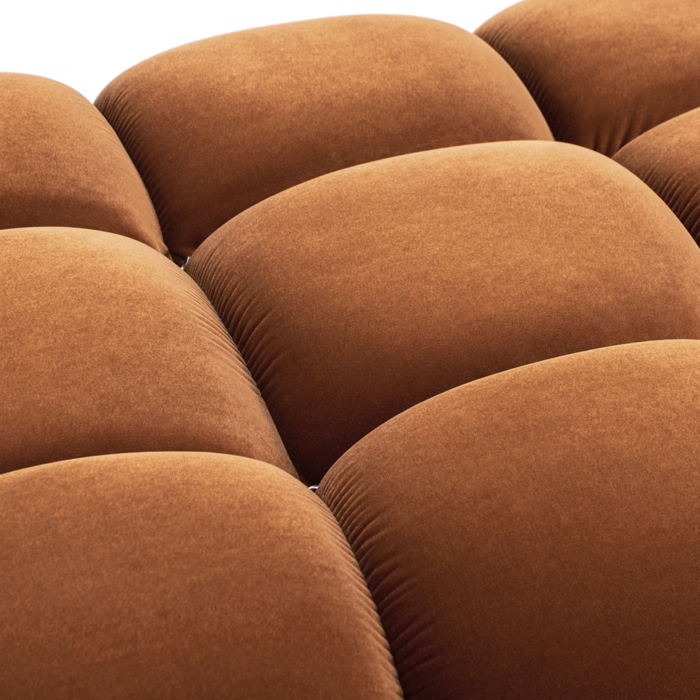 Marcel 36" Bubble Modular Modern Cocktail Ottoman with Orange Performance Velvet