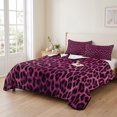 thumbnail image 2 of Queen Quilt Set 90''x96'', Pink Leopard Print Lightweight Bedspread Coverlet Set with 2 Pillow Shams, Retro Chic Abstract Animals Texture Breathable All Season Quilt Bedding for Bedroom/Guest Room, 2 of 9