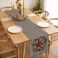 thumbnail image 3 of Star Plaid Table Runner - 60 Inch Long, Kitchen Dining Table Runner Dresser Scarves, Vintage American Country Berry Brown Black Farmhouse Decor for Coffee Tables Wedding Party Banquet, 3 of 8