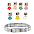 thumbnail image 4 of Osdhezcn Bracelet Module Flower Jewelry Making Part Charm Link Stainless Steel Texture, 4 of 8