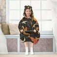 thumbnail image 7 of FORMRS Wearable Blanket Hoodie with Sleeves for Kids Cozy Flannel Sweatshirt, Black Fish Pattern, 7 of 7
