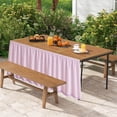 thumbnail image 6 of Multipurpose Rectangular Table Skirt, Teacher Desk Skirting Cover, Cabinet Hideaway Privacy Valance, 72×29 Inch Rod Pocket Decor Dust Curtain, Reusable Table Skirt for Workbench Office Decor, 6 of 7