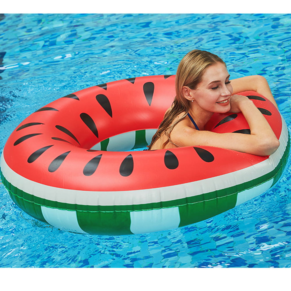 Outdoor Watermelon Swimming Ring Inflatable Pool Float Circle for Adult Kid #Z