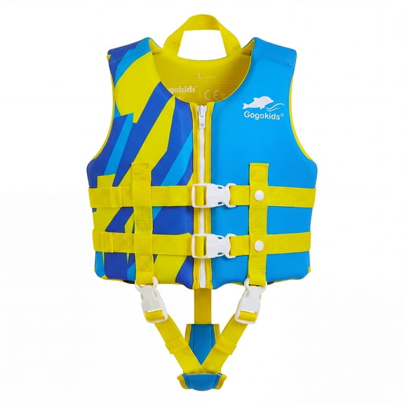 Gogokids Kids Swim Vest Toddler Life Jacket,Flotation Swimming Aid with Adjustable Safety Strap for Boys Girls Age 2-9 Years/28-66Lbs