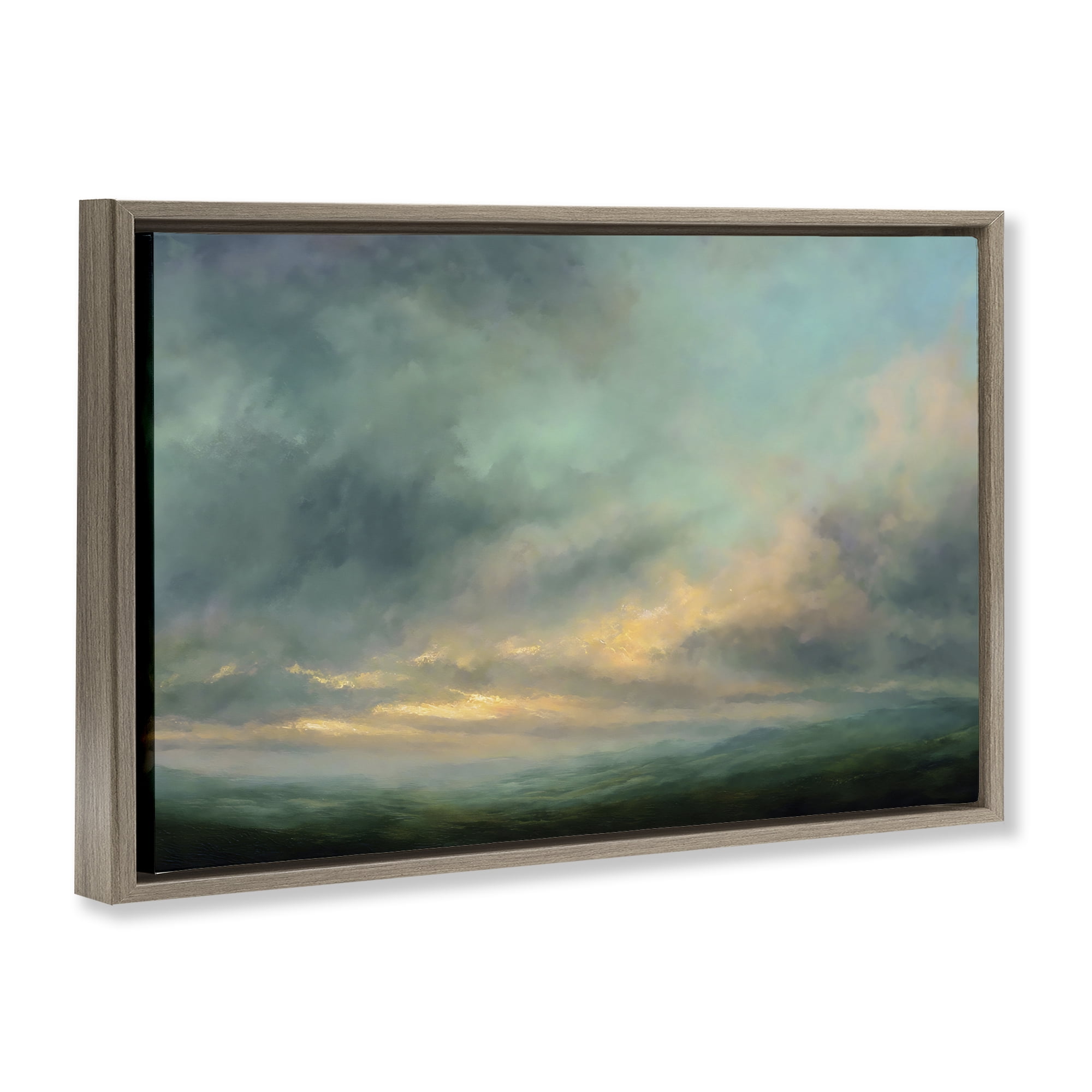 Stupell Industries Blue Toned Golden Hour Brown Framed Floater Canvas Wall Art, design by Petal Prints Design
