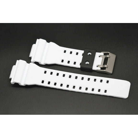 16MM WHITE BLACK RUBBER WATCH BAND CASIO GSHOCK GA300 GA100 GW8900 GA120 GD110