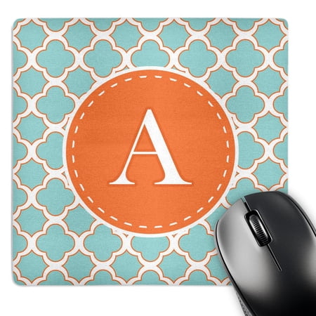3dRose  Letter A Monogram Orange and Blue Quatrefoil Pattern  MousePad price history on PriceWatchPro