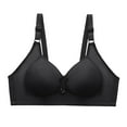 thumbnail image 4 of PEASKJP Strapless Bra for Women Full Coverage Front Closure Wire Free Back Support Posture Bra, Black XXL, 4 of 4