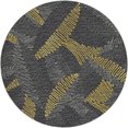 thumbnail image 2 of Addison Rugs Dream Shag Premium Machine Washable Transitional Tropical, Leaves, Botanical Gray Round Rug, 8' x 8', 2 of 8
