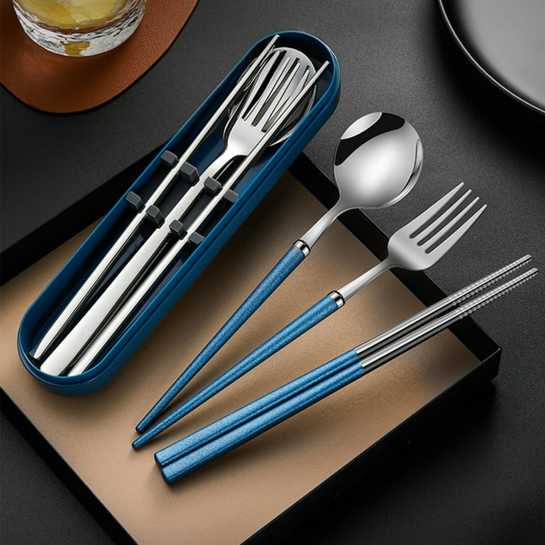 Travel Utensils Set Stainless Steel Spoon/chopsticks/fork With Holder Case  Housewarming Gift