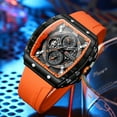 thumbnail image 5 of COOL Large Mens Watch Classical Luxury Sports Design Watches Rubber Strap Waterproof Chronograph Date Quartz Men's Wristwatch, 5 of 19