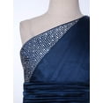 thumbnail image 5 of TiaoBug Girls' Sleeveless One Shoulder Rhinestone Satin Long Dress for Wedding Party Pageant Gown Navy Blue 14, 5 of 6