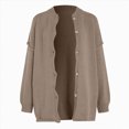 thumbnail image 5 of Towmus Fall Outfits for Women 2025 Fashion Clothes Winter Waffle Knit Clothing Oversized Button Down Shirt, 5 of 7