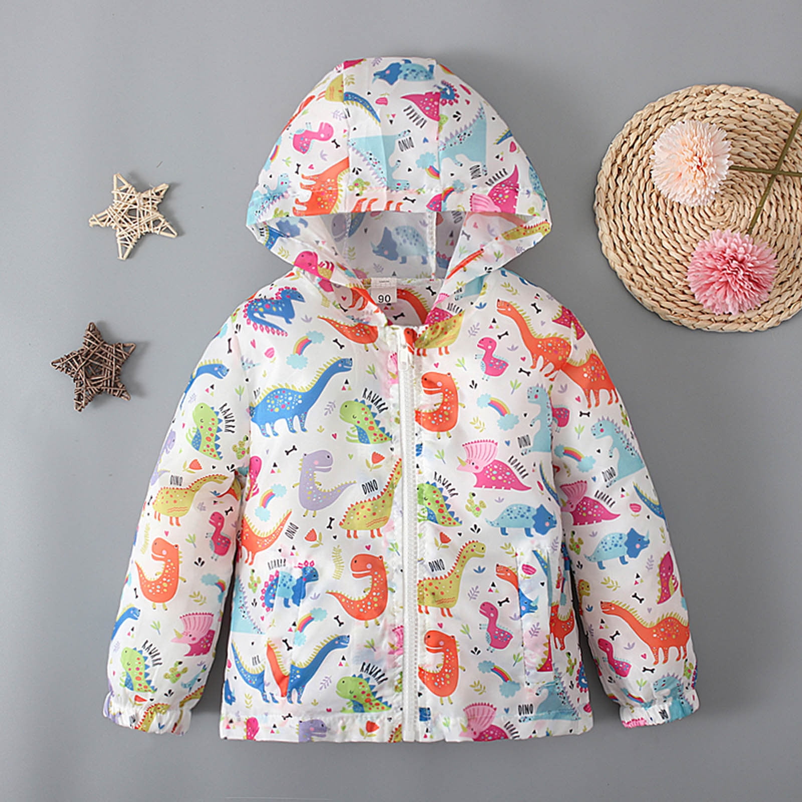 Toddler Baby Boy Girl Rain Jacket Cute Cartoon Raincoat Lightweight