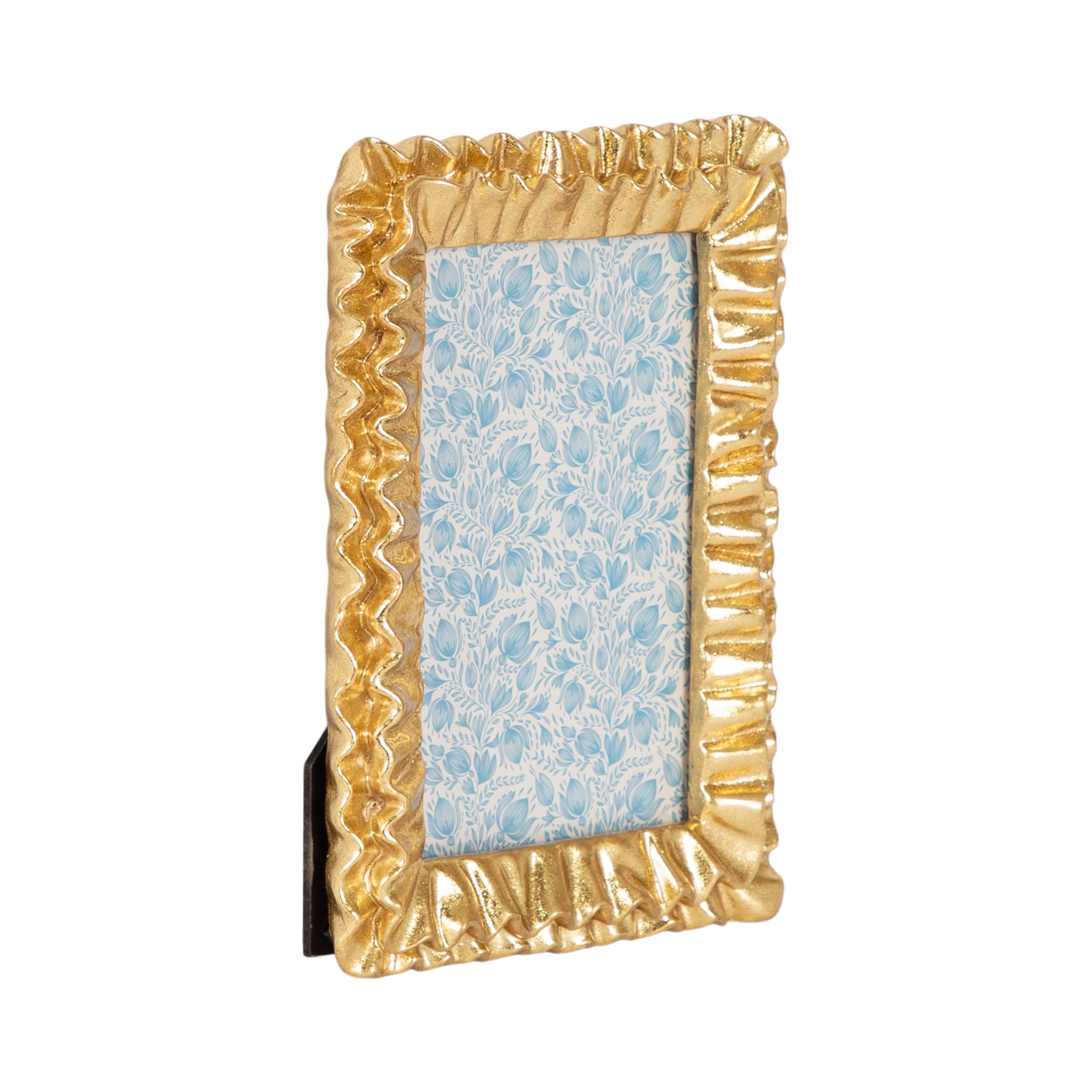 DesignOvation – 4x6 Picture Frame – Scalloped Gold Tabletop Photo Frame