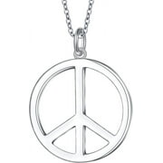 S925 Sterling Silver Peace Sign Pendant Necklace - Classic Joy, Peace, Love Design - Nickel Free & Tarnish Resistant - Perfect Jewelry Gift for Women Men