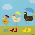 thumbnail image 2 of Vess, June Erica 20x20 White Modern Wood Framed Museum Art Print Titled - Rainy Day Birds II, 2 of 4